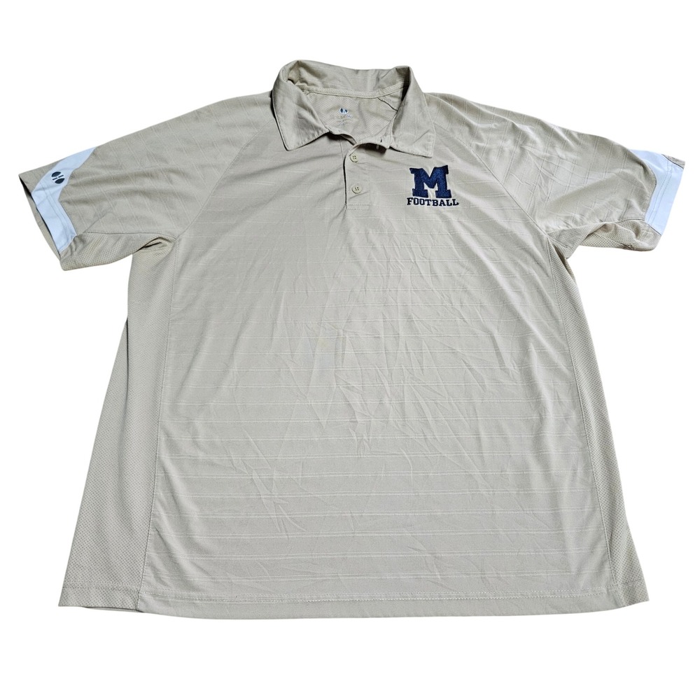 Holloway Mens M Football Performance Polo Shirt Tan Khaki Short Sleeve XL
